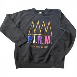 F.I.R.M. The Royal Family Graphic Crewneck Sweatshirt Black Gildan Size S